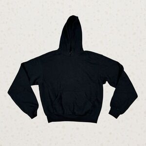 Skims Cotton Fleece Classic Pullover Hoodie Onyx Black PL-PLO-8365W Womens Small